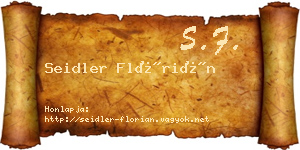 Seidler Flórián névjegykártya